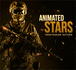 极品PS动作－群星流影(GIF动画/含高清视频教程)：Animated Stars Photoshop Action